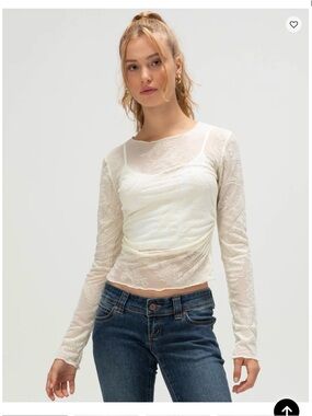 WEST OF MELROSE Womens Flocked Paisley Long Sleeve Top